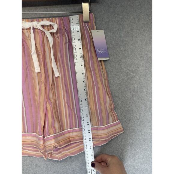 Stars Above Shorts Womens Sleep Loungewear High Waist Pink Stripe Sleep Size XS - Picture 3 of 9